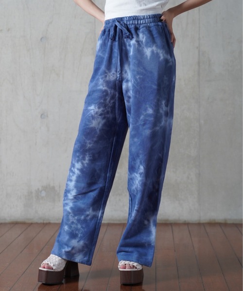 one way（ワンウェイ）の「【oneway Jeans】タイダイフレアパンツ（スウェットパンツ・レディース・ライトグレー/ライトブルー/ベージュ/パープル・FREE）」の6枚目の写真