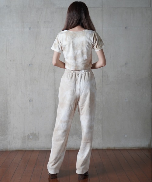 one way（ワンウェイ）の「【oneway Jeans】タイダイフレアパンツ（スウェットパンツ・レディース・ライトグレー/ライトブルー/ベージュ/パープル・FREE）」の7枚目の写真