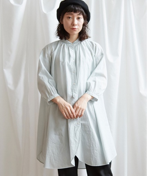 Lene(レネ)の「100/1 voil チュニックブラウス(シャツ/ブラウス・レディース・グレー/ベージュ/ピンク・FREE)」の11枚目の写真