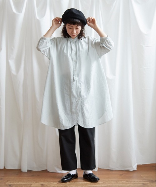 Lene(レネ)の「100/1 voil チュニックブラウス(シャツ/ブラウス・レディース・グレー/ベージュ/ピンク・FREE)」の4枚目の写真