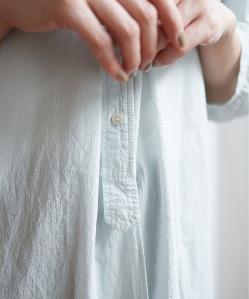 Lene(レネ)の「100/1 voil チュニックブラウス(シャツ/ブラウス・レディース・グレー/ベージュ/ピンク・FREE)」の10枚目の写真