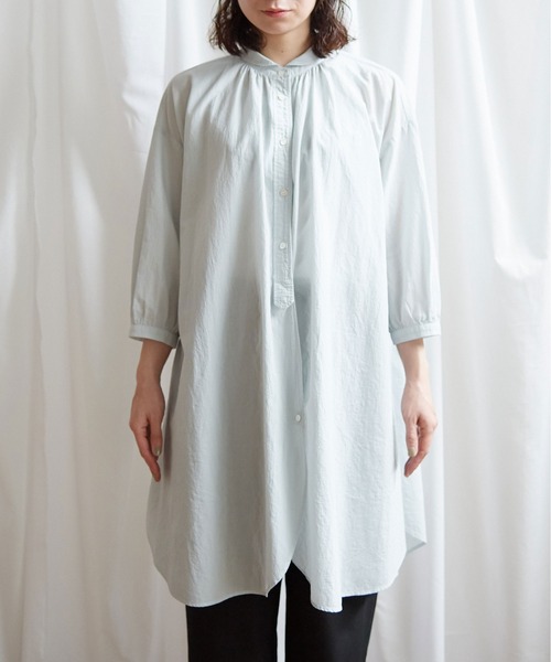 Lene(レネ)の「100/1 voil チュニックブラウス(シャツ/ブラウス・レディース・グレー/ベージュ/ピンク・FREE)」の14枚目の写真