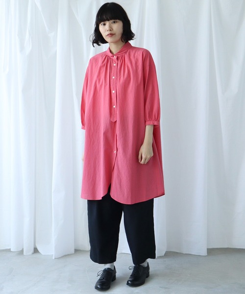 Lene(レネ)の「100/1 voil チュニックブラウス(シャツ/ブラウス・レディース・グレー/ベージュ/ピンク・FREE)」の22枚目の写真