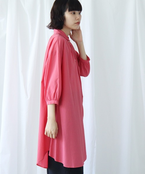 Lene(レネ)の「100/1 voil チュニックブラウス(シャツ/ブラウス・レディース・グレー/ベージュ/ピンク・FREE)」の18枚目の写真