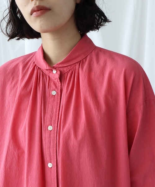 Lene(レネ)の「100/1 voil チュニックブラウス(シャツ/ブラウス・レディース・グレー/ベージュ/ピンク・FREE)」の20枚目の写真