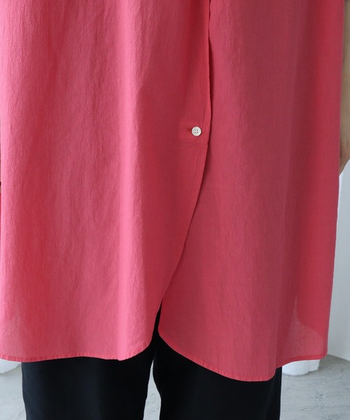 Lene(レネ)の「100/1 voil チュニックブラウス(シャツ/ブラウス・レディース・グレー/ベージュ/ピンク・FREE)」の21枚目の写真