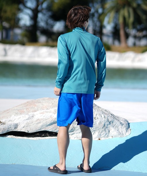 Reebok/リーボック ハイネックラッシュガード フルジップ/無地ワン