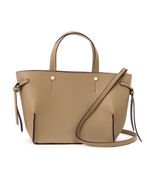 NATURAL BEAUTY BASIC（ナチュラルビューティーベーシック）の「サイドノットミディトート（トートバッグ・レディース・ベージュ/オフホワイト/ピンク/イエロー・ﾌﾘ-）」の3枚目の写真