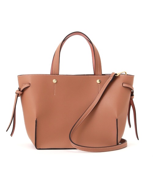 NATURAL BEAUTY BASIC（ナチュラルビューティーベーシック）の「サイドノットミディトート（トートバッグ・レディース・ベージュ/オフホワイト/ピンク/イエロー・ﾌﾘ-）」の4枚目の写真