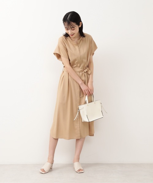 NATURAL BEAUTY BASIC（ナチュラルビューティーベーシック）の「サイドノットミディトート（トートバッグ・レディース・ベージュ/オフホワイト/ピンク/イエロー・ﾌﾘ-）」の19枚目の写真