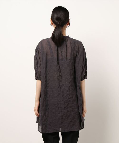 Samansa Mos2（サマンサ モスモス）の「柄アソート切替チュニック（シャツ/ブラウス・レディース・ブルー/チャコール/ベージュ/レッド/キナリ・ﾌﾘ-）」の7枚目の写真