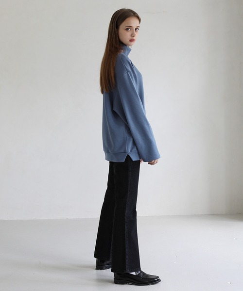 LILL（リル）の「ハイポンチビッグシルエットモックハイネック長袖ドレープカットソー（Tシャツ/カットソー・メンズ・ホワイト/グレー/ブルー/ワイン/チャコール/ブラック/ブラウン・S/M/L/XL）」の22枚目の写真