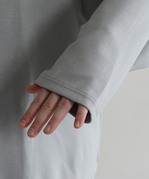 LILL（リル）の「ハイポンチビッグシルエットモックハイネック長袖ドレープカットソー（Tシャツ/カットソー・メンズ・ホワイト/グレー/ブルー/ワイン/チャコール/ブラック/ブラウン・S/M/L/XL）」の20枚目の写真