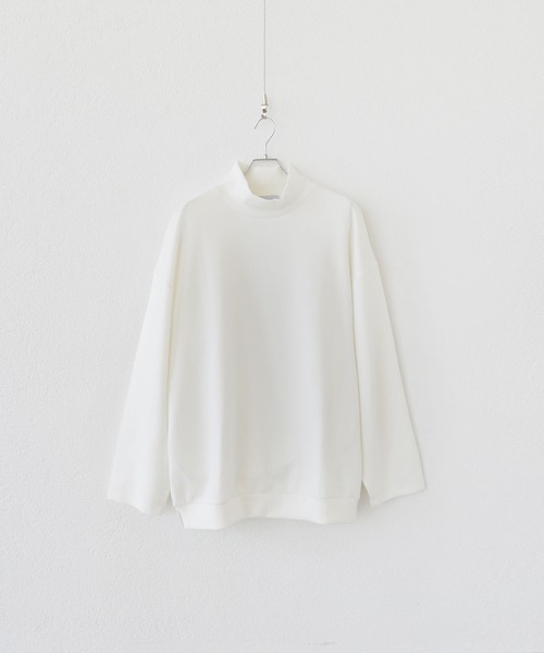 LILL（リル）の「ハイポンチビッグシルエットモックハイネック長袖ドレープカットソー（Tシャツ/カットソー・メンズ・ホワイト/グレー/ブルー/ワイン/チャコール/ブラック/ブラウン・S/M/L/XL）」の9枚目の写真