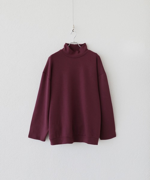 LILL（リル）の「ハイポンチビッグシルエットモックハイネック長袖ドレープカットソー（Tシャツ/カットソー・メンズ・ホワイト/グレー/ブルー/ワイン/チャコール/ブラック/ブラウン・S/M/L/XL）」の15枚目の写真