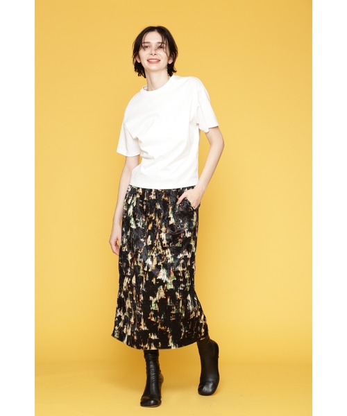 FLOML（フロム）の「【FLOML】アートプリントスカート（スカート・レディース・ブラック・38）」の3枚目の写真