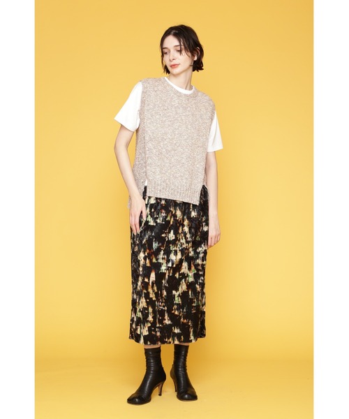 FLOML（フロム）の「【FLOML】アートプリントスカート（スカート・レディース・ブラック・38）」の6枚目の写真