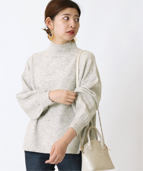 Simplicite（サンプリシテ）の「FOX MIX ラウンドテールチュニック◆（ニット/セーター・レディース・ライトグレー/ブラウン/グリーン/イエロー・FREE）」の2枚目の写真