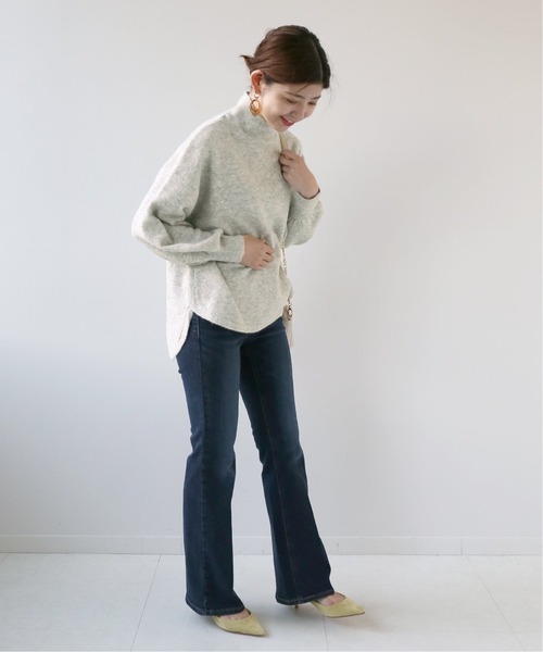 Simplicite（サンプリシテ）の「FOX MIX ラウンドテールチュニック◆（ニット/セーター・レディース・ライトグレー/ブラウン/グリーン/イエロー・FREE）」の6枚目の写真