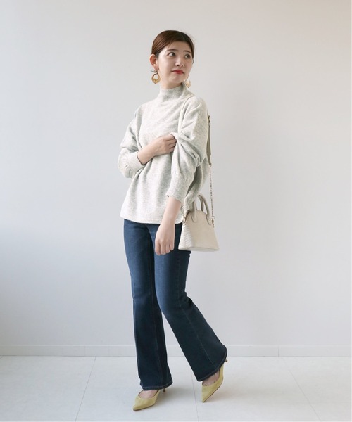 Simplicite（サンプリシテ）の「FOX MIX ラウンドテールチュニック◆（ニット/セーター・レディース・ライトグレー/ブラウン/グリーン/イエロー・FREE）」の14枚目の写真