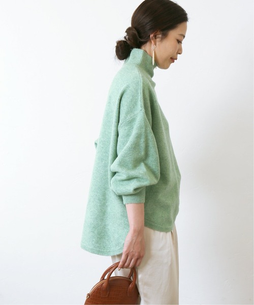 Simplicite（サンプリシテ）の「FOX MIX ラウンドテールチュニック◆（ニット/セーター・レディース・ライトグレー/ブラウン/グリーン/イエロー・FREE）」の21枚目の写真
