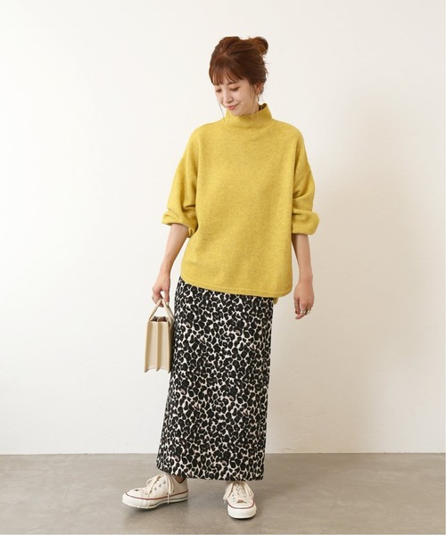 Simplicite（サンプリシテ）の「FOX MIX ラウンドテールチュニック◆（ニット/セーター・レディース・ライトグレー/ブラウン/グリーン/イエロー・FREE）」の16枚目の写真