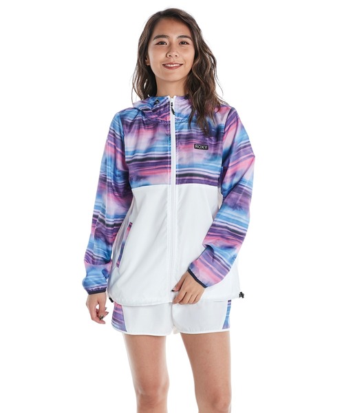 ROXY（ロキシー）の「BREEZE JACKET/ロキシーナイロンジャケット（ナイロンジャケット・レディース・ブラック/ネイビー/ホワイト・MEDIUM/LARGE/SMALL）」の2枚目の写真