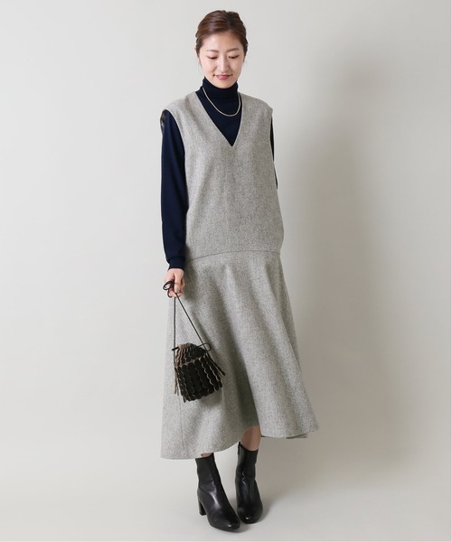 IENA（イエナ）の「Sustaina Tweed ローフレアワンピース 