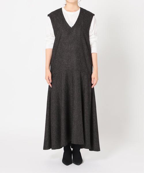 IENA（イエナ）の「Sustaina Tweed ローフレアワンピース