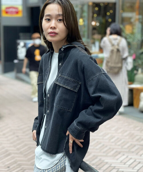 FREDY&GLOSTER(フレディアンドグロスター)の「Be happy 刺繍シャツ(シャツ/ブラウス・レディース・オリーブ/アイボリー/ブラック・38)」の6枚目の写真