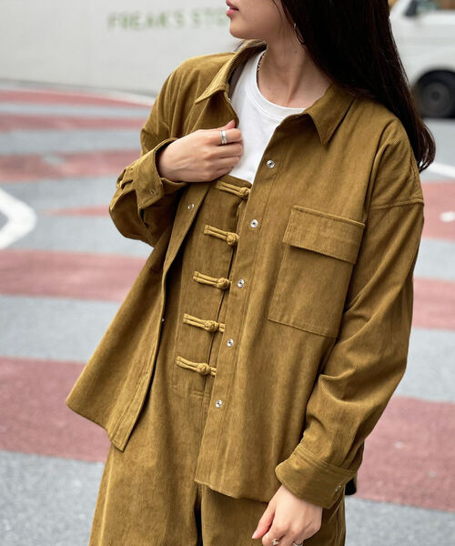 FREDY&GLOSTER(フレディアンドグロスター)の「Be happy 刺繍シャツ(シャツ/ブラウス・レディース・オリーブ/アイボリー/ブラック・38)」の4枚目の写真