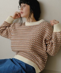 Bab | 【WEB限定】マルチジャガードニットプルオーバー(ニット/セーター)
