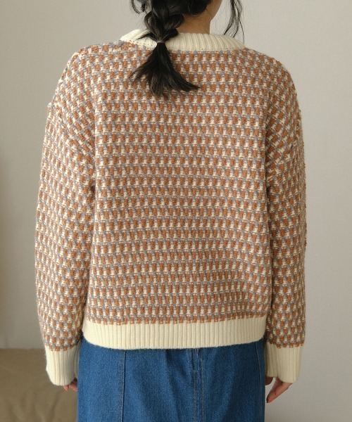 Bab（バブ）の「【WEB限定】マルチジャガードニットプルオーバー（ニット/セーター・レディース・ネイビー/グレー・FREE）」の16枚目の写真
