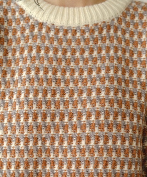 Bab（バブ）の「【WEB限定】マルチジャガードニットプルオーバー（ニット/セーター・レディース・ネイビー/グレー・FREE）」の17枚目の写真