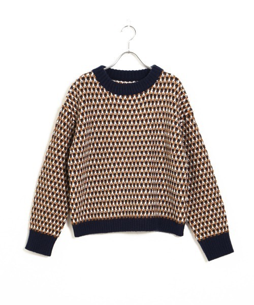 Bab（バブ）の「【WEB限定】マルチジャガードニットプルオーバー（ニット/セーター・レディース・ネイビー/グレー・FREE）」の19枚目の写真