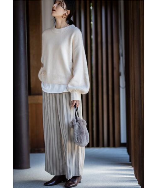 THE SHOP TK （ザ ショップ ティーケー ）の「◆【近藤千尋さんコラボ】袖ボリュームニット（ニット/セーター・レディース・チャコールグレー/ブラック/グリーン/アイボリー/ベビーピンク/ライトベージュ・11/12/13/14）」の16枚目の写真