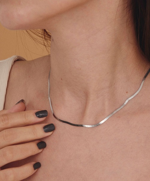 CENE(セネ)の「【CENE】セネ/ 2mmスネークチェーン ネックレス(ネックレス・レディース・シルバー/ゴールド/ピンクゴールド・FREE)」の5枚目の写真