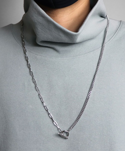 Confirm（コンファーム）の「Confirm / コンファーム チェーン×チェーンネックレス（ネックレス・メンズ・グレー・FREE）」の2枚目の写真