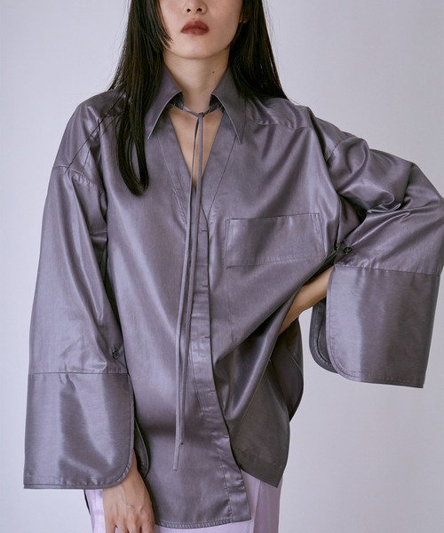 satin collared shirt