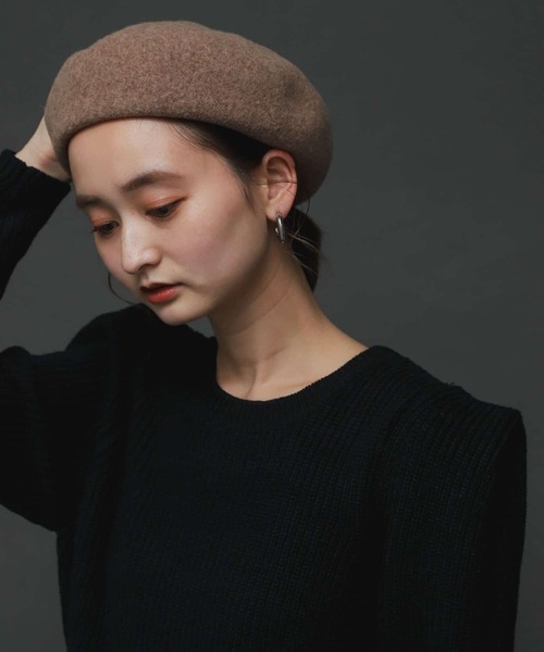SENSE OF PLACE by URBAN RESEARCH(センスオブプレイスバイアーバンリサーチ)の「フェルトベレー(ハンチング/ベレー帽・レディース・カーキ/アイボリー/ベージュ/ブラック・ONE)」の6枚目の写真