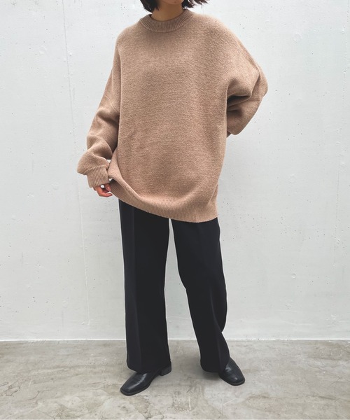 flaner(フラネ)の「ハイウエストストレートスラックス【ユニセックス対応】(その他パンツ・レディース・ブラック・SMALL/MEDIUM/LARGE)」の6枚目の写真