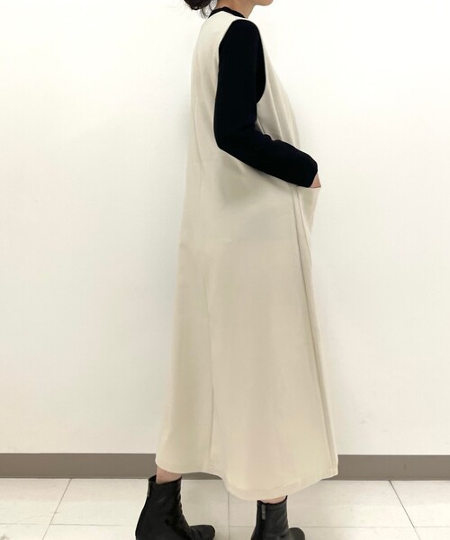 DRESKIP（ドレスキップ）の「◆キーネックジャンパースカート（ワンピース・レディース・ブラック/オリーブ/ナチュラル・02/03）」の21枚目の写真