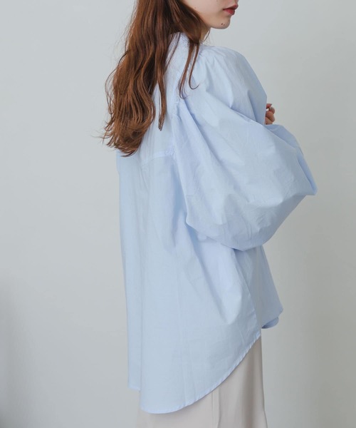 SENSE OF PLACE by URBAN RESEARCH（センスオブプレイスバイアーバンリサーチ）の「ボリュームスリーブブラウス（シャツ/ブラウス・レディース・ライトブルー/オフホワイト/オレンジ・ONE）」の9枚目の写真
