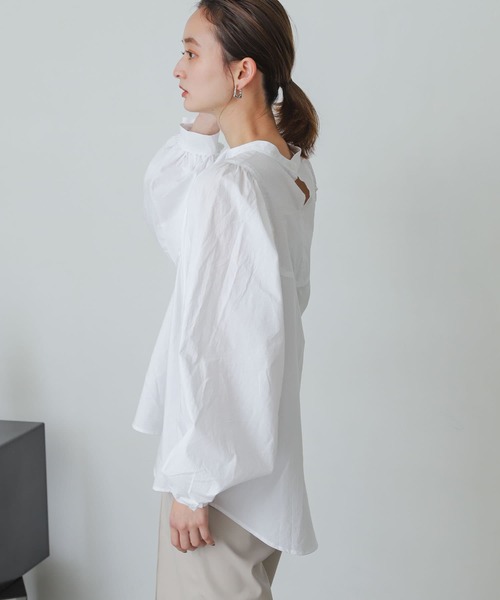 SENSE OF PLACE by URBAN RESEARCH（センスオブプレイスバイアーバンリサーチ）の「ボリュームスリーブブラウス（シャツ/ブラウス・レディース・ライトブルー/オフホワイト/オレンジ・ONE）」の19枚目の写真