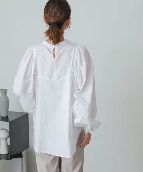 SENSE OF PLACE by URBAN RESEARCH（センスオブプレイスバイアーバンリサーチ）の「ボリュームスリーブブラウス（シャツ/ブラウス・レディース・ライトブルー/オフホワイト/オレンジ・ONE）」の20枚目の写真