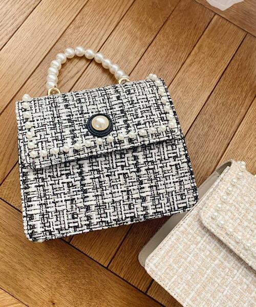 INGNI(イング)の「パールハンドルショルダーBAG(トートバッグ・レディース・ブラック/アイボリー・ONE SIZE)」の8枚目の写真