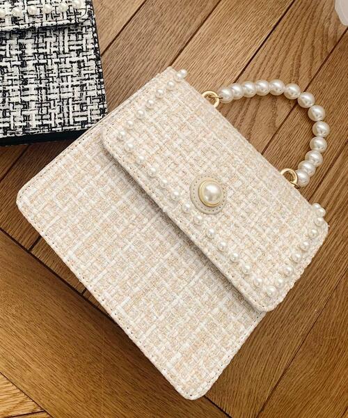 INGNI(イング)の「パールハンドルショルダーBAG(トートバッグ・レディース・ブラック/アイボリー・ONE SIZE)」の11枚目の写真