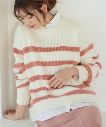 KOBE LETTUCE | カラーボーダーニットトップス(ニット/セーター)