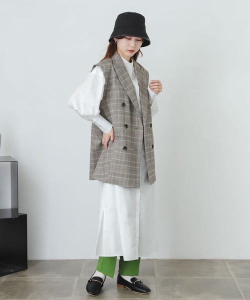『One-C/低身長向けサイズ展開あり』コクーンスリーブシャツワンピース
