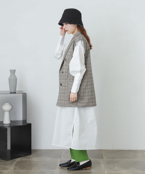 『One-C/低身長向けサイズ展開あり』コクーンスリーブシャツワンピース